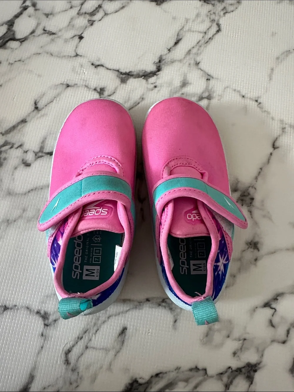 Speedo Kids Medium Pink Water Shoes with Teal Strap